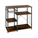 Industrial Kitchen Baker's Rack Microwave Shelf with 6 Hooks by LJGDeals