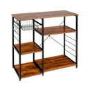 Industrial Kitchen Baker's Rack Microwave Shelf with 6 Hooks by LJGDeals