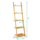 5-Tier Modern Bamboo Wall-Leaning Display Ladder Bookshelf by LJGDeals