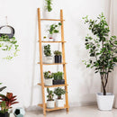 5-Tier Modern Bamboo Wall-Leaning Display Ladder Bookshelf by LJGDeals