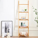 5-Tier Modern Bamboo Wall-Leaning Display Ladder Bookshelf by LJGDeals