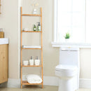 5-Tier Modern Bamboo Wall-Leaning Display Ladder Bookshelf by LJGDeals