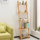 5-Tier Modern Bamboo Wall-Leaning Display Ladder Bookshelf by LJGDeals