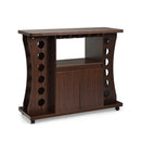 Rolling Buffet Sideboard Wooden Bar Storage Cabinet-Walnut by LJGDeals