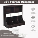 Freestanding Combo Cubby Bin Storage Organizer Unit W/3 Baskets