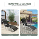 Adjustable Outdoor Lightweight Folding Chaise Lounge Chair with Pillow by LJGDeals