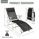 Adjustable Outdoor Lightweight Folding Chaise Lounge Chair with Pillow by LJGDeals
