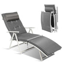 Adjustable Outdoor Lightweight Folding Chaise Lounge Chair with Pillow by LJGDeals