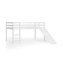 Twin Size Low Sturdy Loft Bed with Slide Wood by LJGDeals