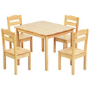 5 pcs Kids Pine Wood Table Chair Set by LJGDeals