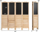 4-Panel Folding Privacy Room Divider Screen with Chalkboard by LJGDeals