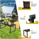 4 Pieces Patio Furniture Conversation Set with Sofa Loveseat by LJGDeals