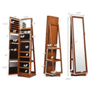 360° Rotatable 2-in-1 Lockable Jewelry Cabinet with Full-Length Mirror by LJGDeals
