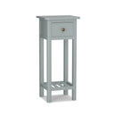 2 Tier Slim Nightstand Bedside Table with Drawer Shelf by LJGDeals