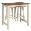 Counter Height Pub Table with 2 Saddle Bar Stools by LJGDeals