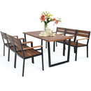 Patented 7 Pieces Patented Outdoor Patio Dining Table Set with Hole by LJGDeals