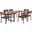 Patented 7 Pieces Patented Outdoor Patio Dining Table Set with Hole by LJGDeals