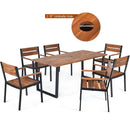 Patented 7 Pieces Patented Outdoor Patio Dining Table Set with Hole by LJGDeals