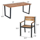 Patented 7 Pieces Patented Outdoor Patio Dining Table Set with Hole by LJGDeals