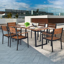 Patented 7 Pieces Patented Outdoor Patio Dining Table Set with Hole by LJGDeals