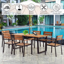 Patented 7 Pieces Patented Outdoor Patio Dining Table Set with Hole by LJGDeals
