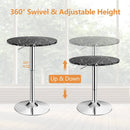 360° Swivel Cocktail Pub Table with Sliver Leg and Base by DirectDeals