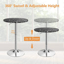 360° Swivel Cocktail Pub Table with Sliver Leg and Base by LJGDeals