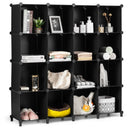 16 Cubes Plastic Storage Organizer with Rustproof Steel Frame-Black by LJGDeals