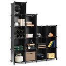 16 Cubes Plastic Storage Organizer with Rustproof Steel Frame-Black by LJGDeals