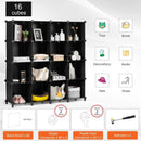 16 Cubes Plastic Storage Organizer with Rustproof Steel Frame-Black by LJGDeals