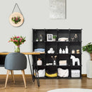 16 Cubes Plastic Storage Organizer with Rustproof Steel Frame-Black by LJGDeals