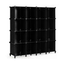16 Cubes Plastic Storage Organizer with Rustproof Steel Frame-Black by LJGDeals