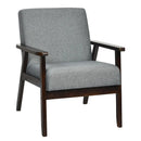 Solid Rubber Wood Fabric Accent Armchair by LJGDeals