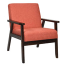Solid Rubber Wood Fabric Accent Armchair by LJGDeals