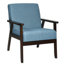 Solid Rubber Wood Fabric Accent Armchair by LJGDeals