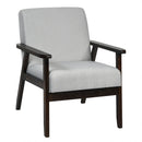 Solid Rubber Wood Fabric Accent Armchair by LJGDeals