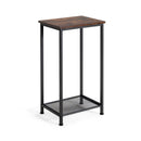 2-Tier Industrial End Table with Metal Mesh Storage Shelves by DirectDeals