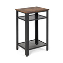 3-Tier Industrial End Table with Metal Mesh Storage Shelves by LJGDeals