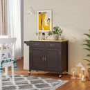 Modern Rolling Kitchen Cart Island with Wooden Top by LJGDeals