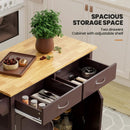 Modern Rolling Kitchen Cart Island with Wooden Top by LJGDeals