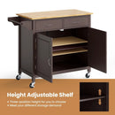 Modern Rolling Kitchen Cart Island with Wooden Top by LJGDeals