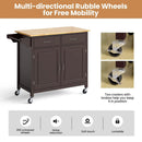 Modern Rolling Kitchen Cart Island with Wooden Top by LJGDeals