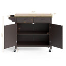 Modern Rolling Kitchen Cart Island with Wooden Top by LJGDeals