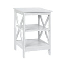 3-Tier X-Design Nightstands with Storage Shelves for Living Room Bedroom by LJGDeals