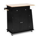 Rubber Wood Countertop Rolling Kitchen Island Cart by LJGDeals