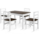 5 Pieces Solid Wood Compact Kitchen Dining Set-Walnut by LJGDeals