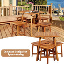 5 Pieces Wood Patio Dining Set with Square Table and 4 Stools by DirectDeals