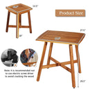 5 Pieces Wood Patio Dining Set with Square Table and 4 Stools by DirectDeals