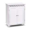 White Wooden 2-Door Storage Cabinet Cupboard by LJGDeals