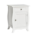 Wooden Accent End Table with Drawer Storage Cabinet Nightstand-White by DirectDeals